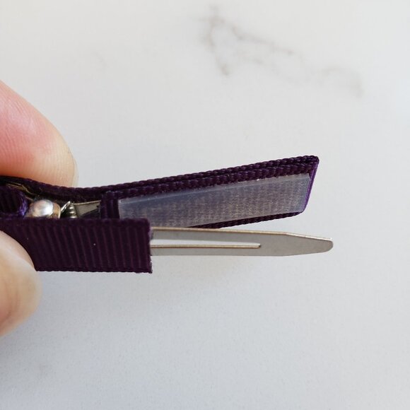 Grosgrain ribbon girls alligator hair clips, set of 5, no slip grip lined NWT - Picture 3 of 6